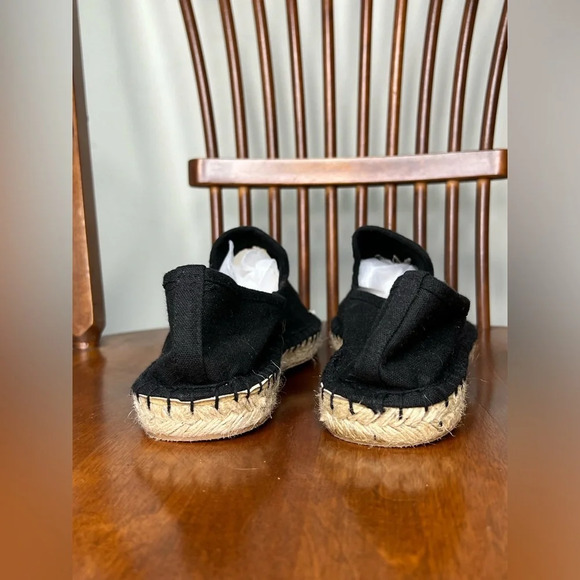 Coldwater Creek Espadrilles Black and Tan Slip On Casual Comfy Shoes sz 7.5 boho - Picture 3 of 8